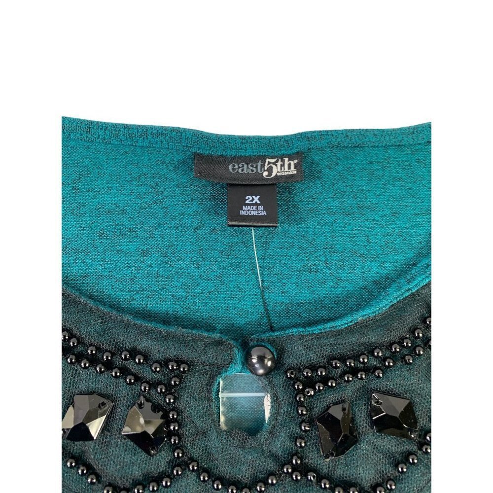 East 5th Women's Emerald Green Blouse - Picture 3 of 6